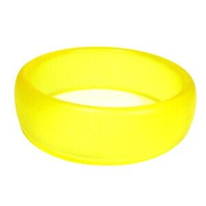 Yellow Bangle Bracelet Translucent Plastic Retro Look